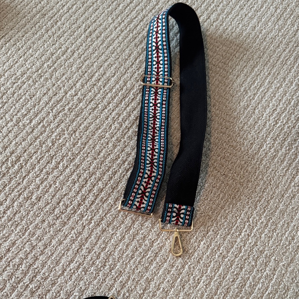 Colorful Patterned Strap with Gold Hardware
